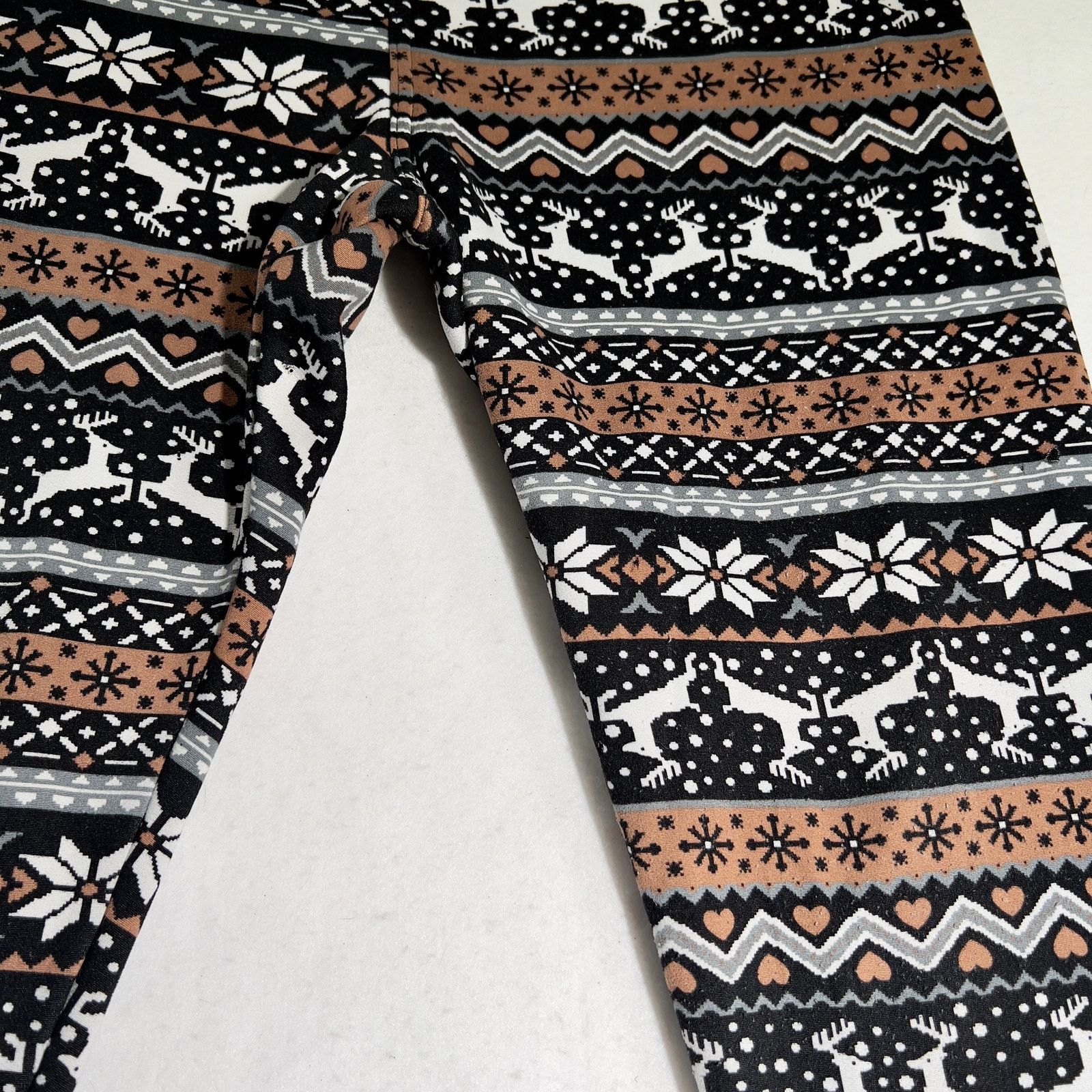 Other No Boundries NOBO Lounge Pants Woman XL 15-17 Brwn Fair Isle Size ONE SIZE - 4 Thumbnail