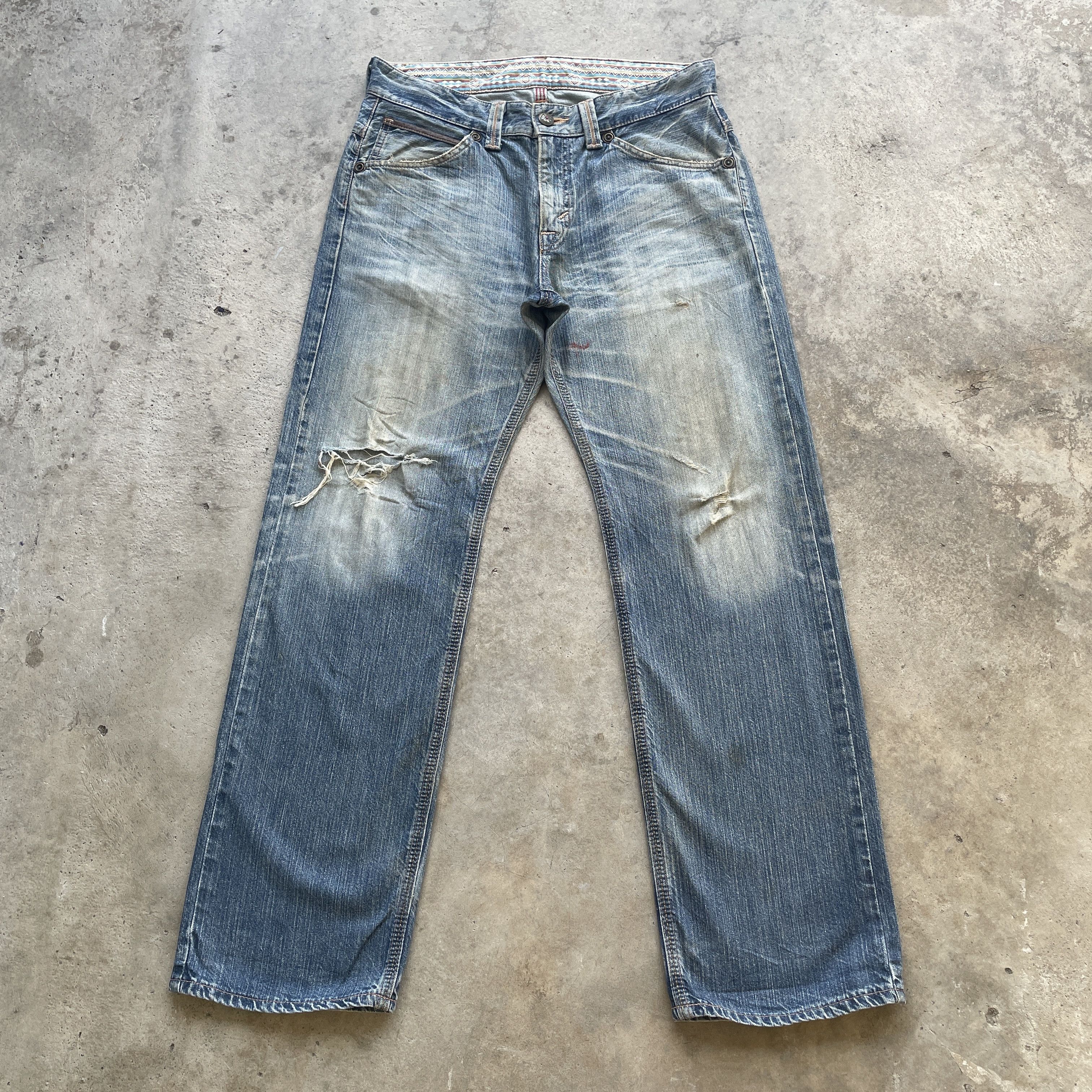 Edwin W35 Vintage Edwin Denim Distressed Faded Rusty Jeans Pants Size US 35 - 3 Thumbnail