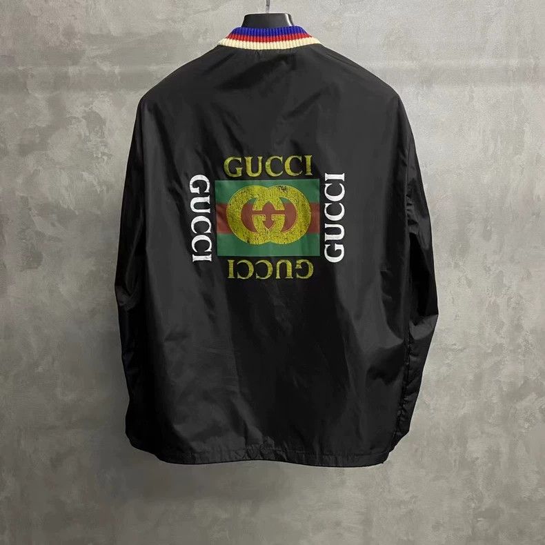 Gucci Gucci The latest black retro pattern logo windbreaker jacke Size US M / EU 48-50 / 2 - 2 Thumbnail