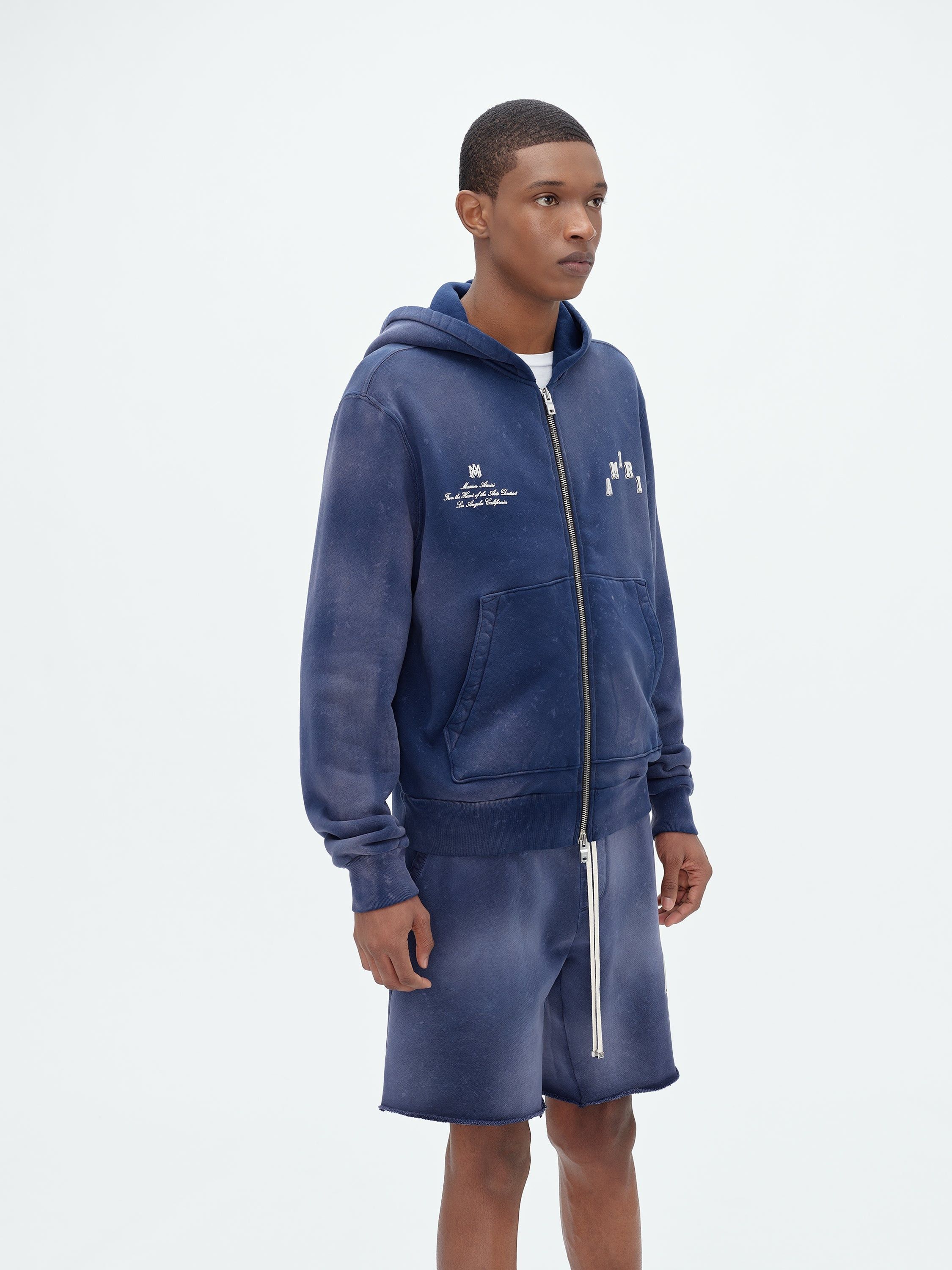 Amiri o1w1db11224 Vintage Collegiate Zip Hoodie in Blue Size US M / EU 48-50 / 2 - 3 Thumbnail