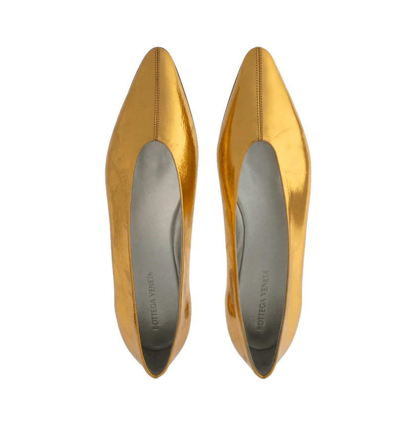 Bottega Veneta o1h1sh10526 Sofia Ballerina in Golden Size US 9 / IT 39 - 2 Thumbnail