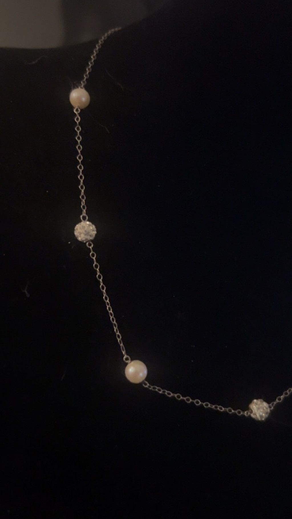 The Unbranded Brand Women's Unbranded Silver Chain Necklace with White Pearls On Size ONE SIZE - 3 Thumbnail