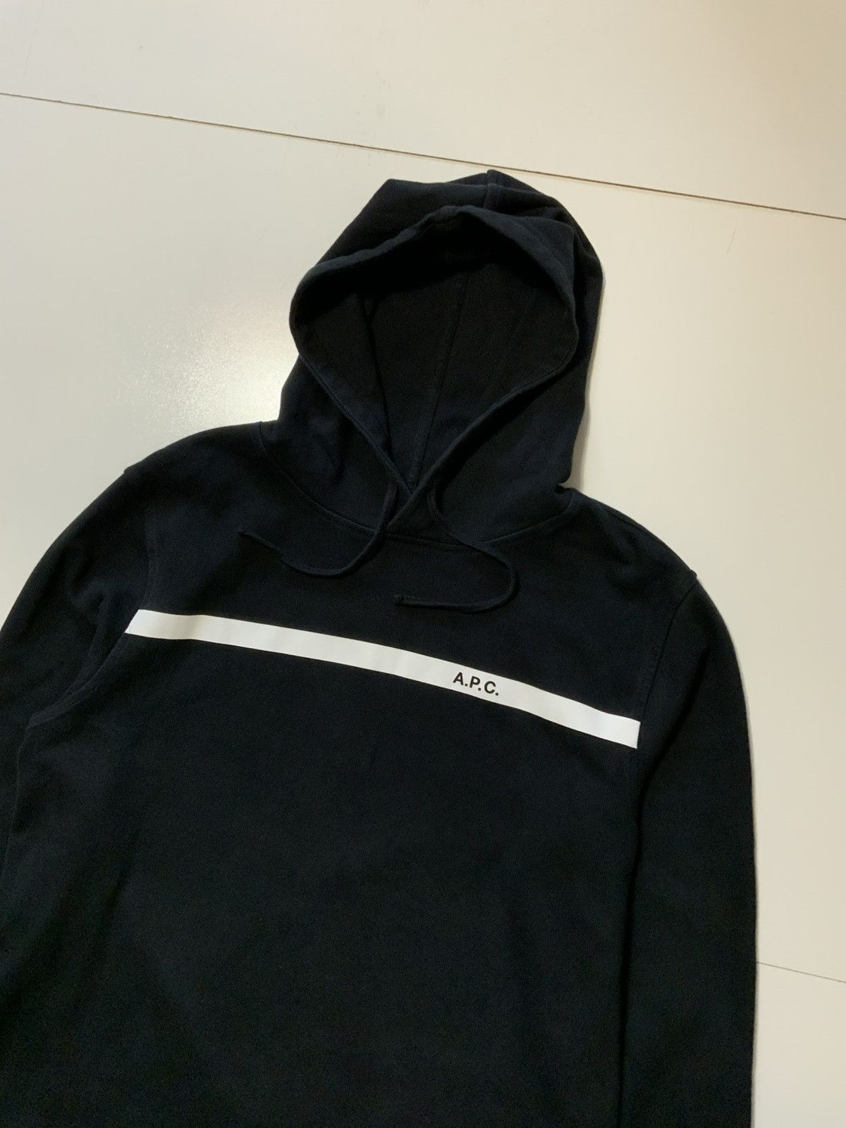 A.P.C. A.P.C. Rue Madame Paris Black Stripe Pullover Hoodie Size US XL / EU 56 / 4 - 3 Thumbnail