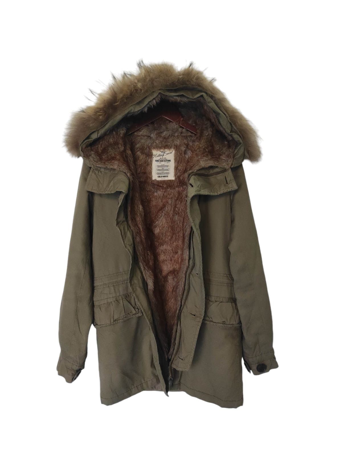 MOUSSY Azul by Moussy Military Fur Hoodie Jacket i6w9 LGB style Size US S / EU 44-46 / 1 - 2 Thumbnail