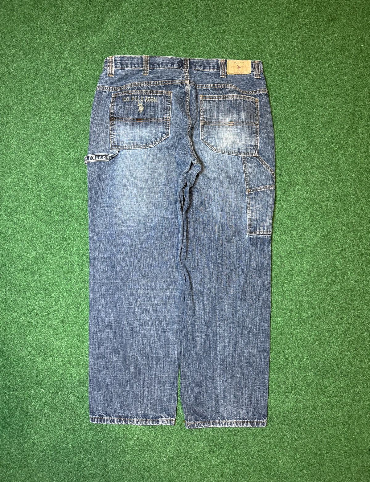 Southpole × U.S. Polo Assn. × Vintage Vtg Y2K Carpenter Baggy Wide Leg Polo 38x32 Wide Leg Jeans Size US 38 / EU 54 - 1 Thumbnail