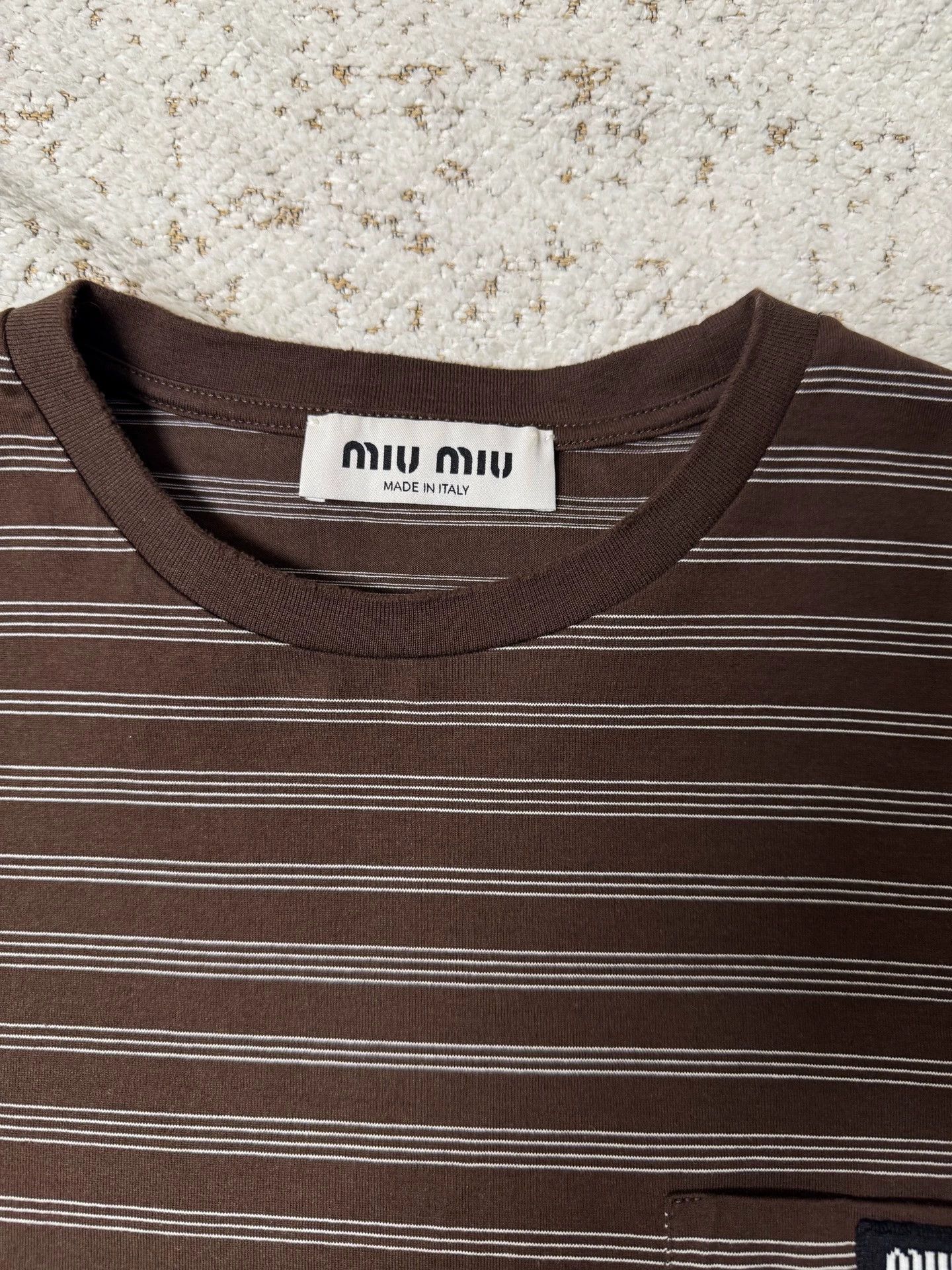 Miu Miu MIU MIU 25 Women's Striped Short-Sleeve Shirt Size M / US 6-8 / IT 42-44 - 3 Thumbnail