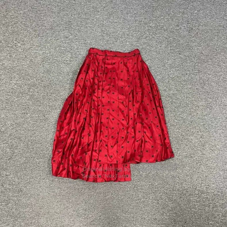 Fendi Fendi Letter print irregular mulberry silk pleated skirt, Size 25" / US 0 / IT 36 - 5 Thumbnail