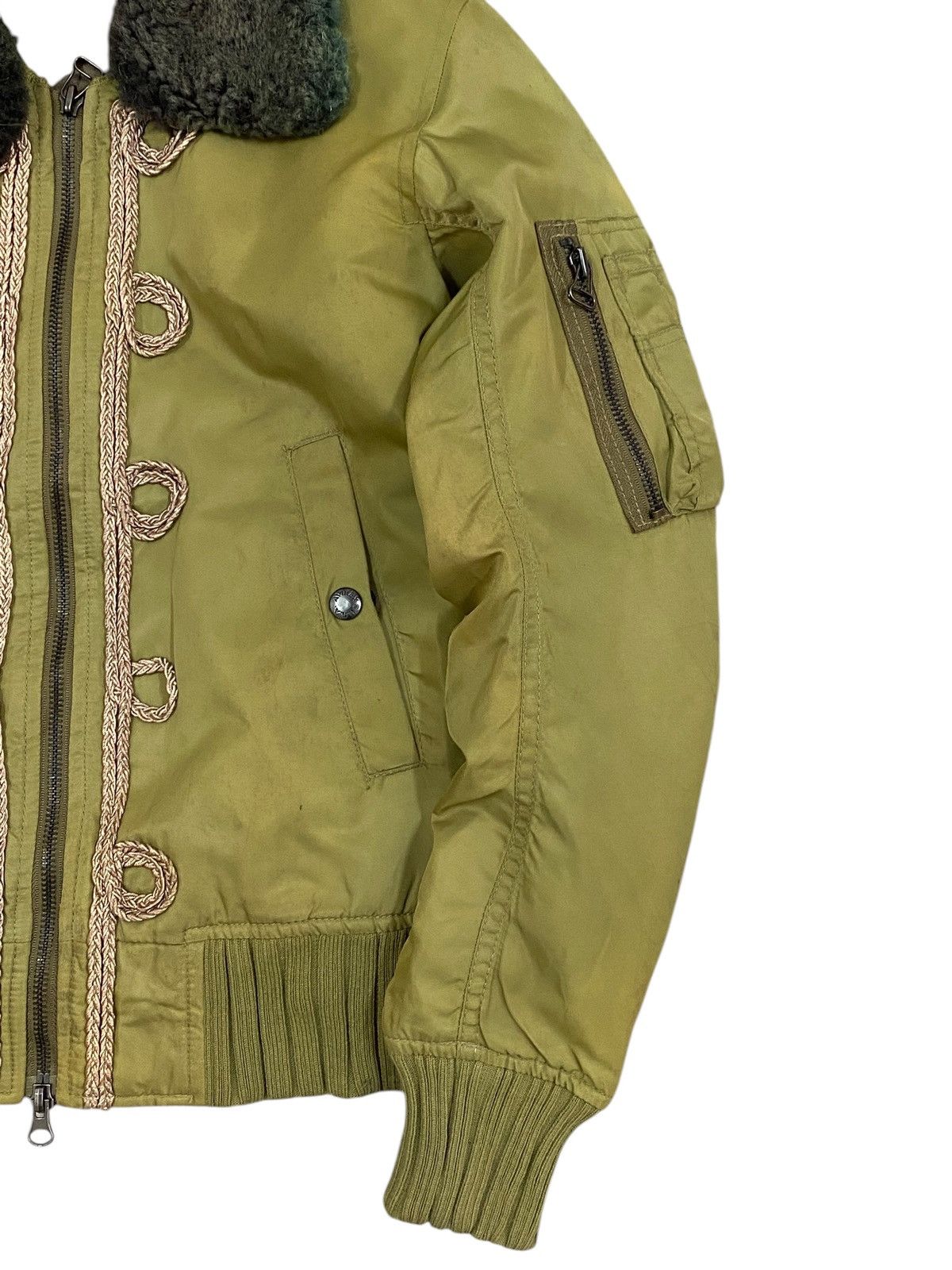 Avirex Avirex Bomber Jacket Olive Green with Faux Fur Collar Size US S / EU 44-46 / 1 - 9 Thumbnail