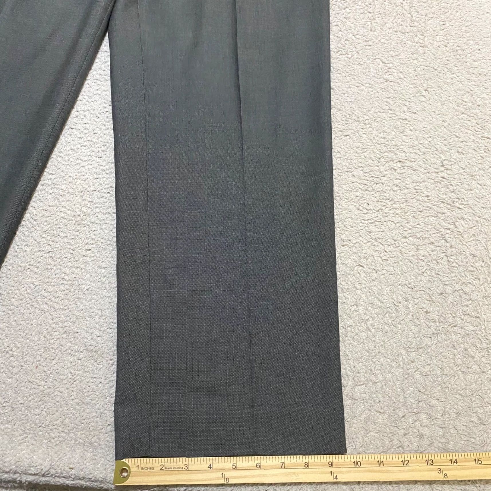 Calvin Klein Calvin Klein Dress Pants Mens 38x32 Gray Flat Front Straight Business Trousers Size US 38 / EU 54 - 4 Thumbnail