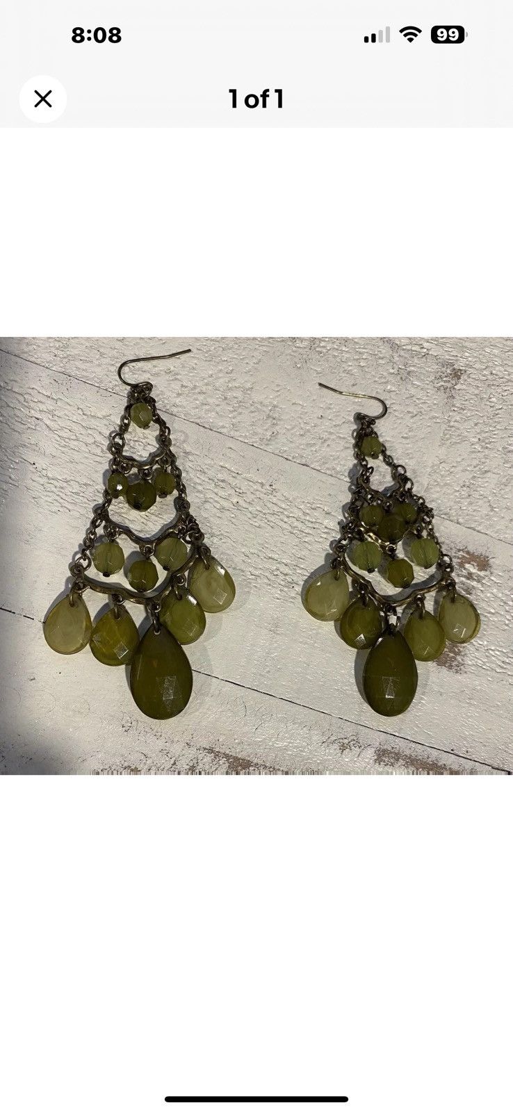 Other Super Trendy Green Triangle Drop Dangle Earrings Size ONE SIZE - 1 Preview