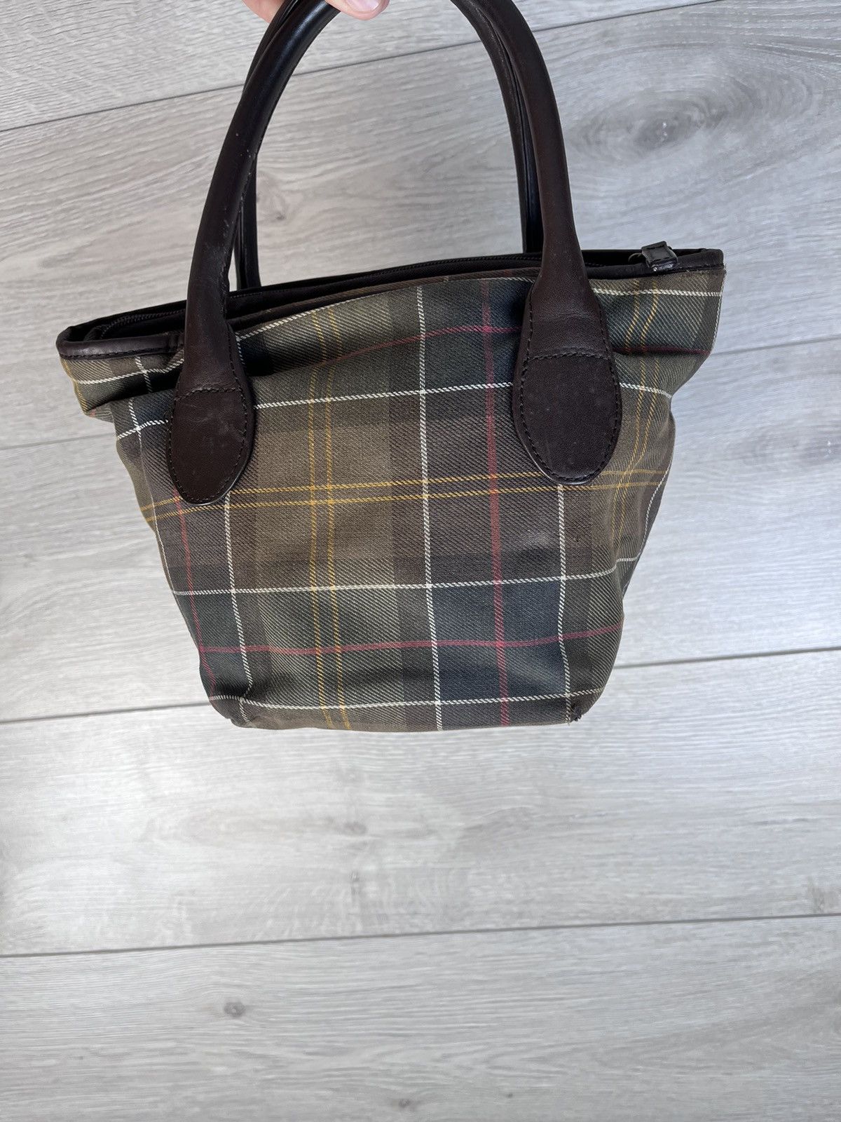 Barbour Women's Barbour Tote Hand Bag Cotton Leather Tartan Bag Smal Size ONE SIZE - 6 Thumbnail