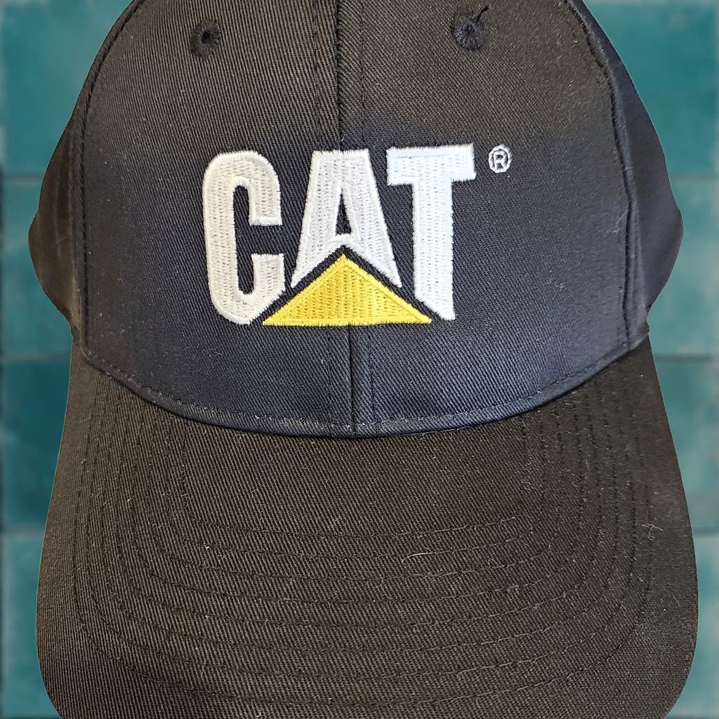 Vintage CAT Trucker Hat Baseball Black CAT Logo Classic Men Adjustable Hat Size ONE SIZE - 1 Thumbnail