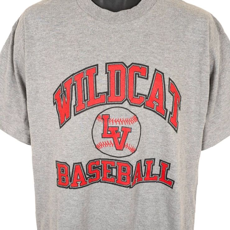 Jerzees VINTAGE Las Vegas Wildcats Baseball T Shirt Mens Size Large Gray 90s Y2K High School Nike Shirt" Size US L / EU 52-54 / 3 - 2 Thumbnail