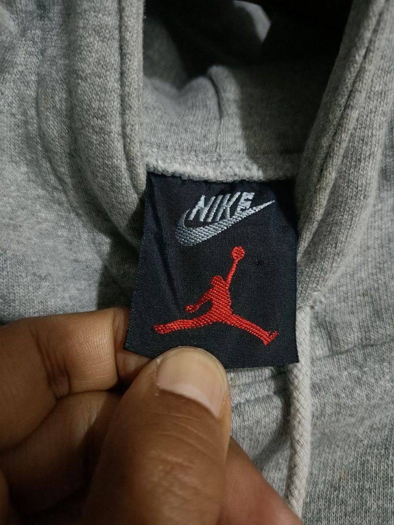 Jordan Brand × Nike × Vintage Vintage 90s nike x air jordan hoodie grey Size US M / EU 48-50 / 2 - 7 Thumbnail