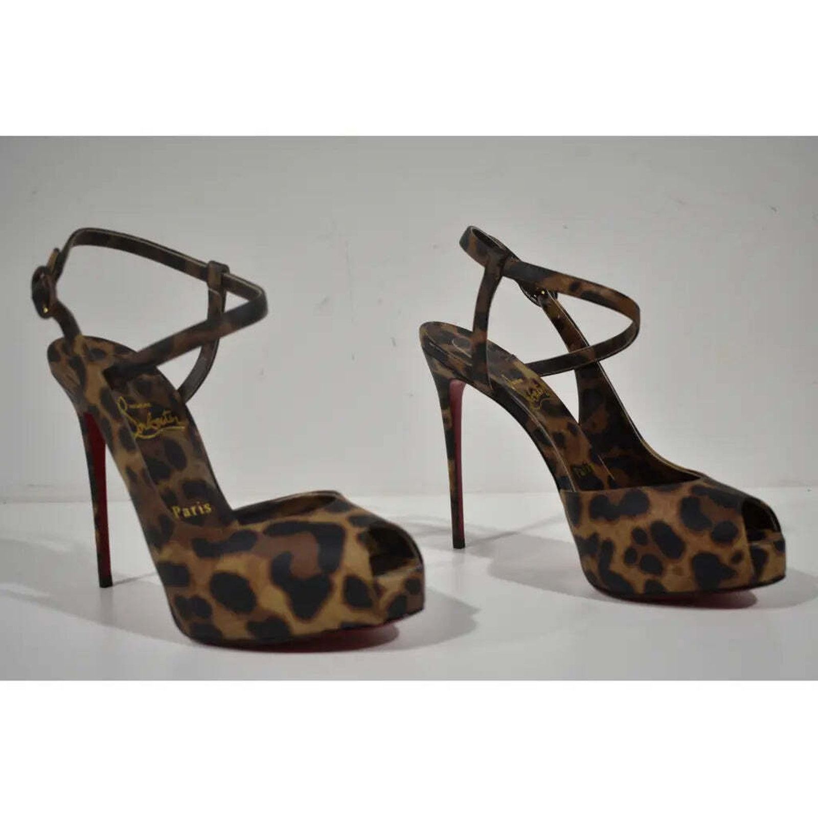 Christian Louboutin Jenlove Alta 120 Brown Strap Platform Sandal Heel Pump 40 Size US 10 / IT 40 - 4 Thumbnail