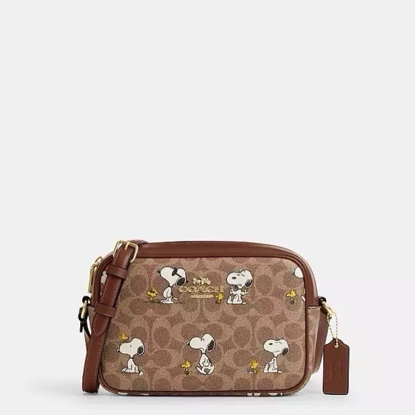 Coach NWT COACH x PEANUTS CBM27 Jamie Camera Bag Snoopy Tan Size ONE SIZE - 4 Thumbnail