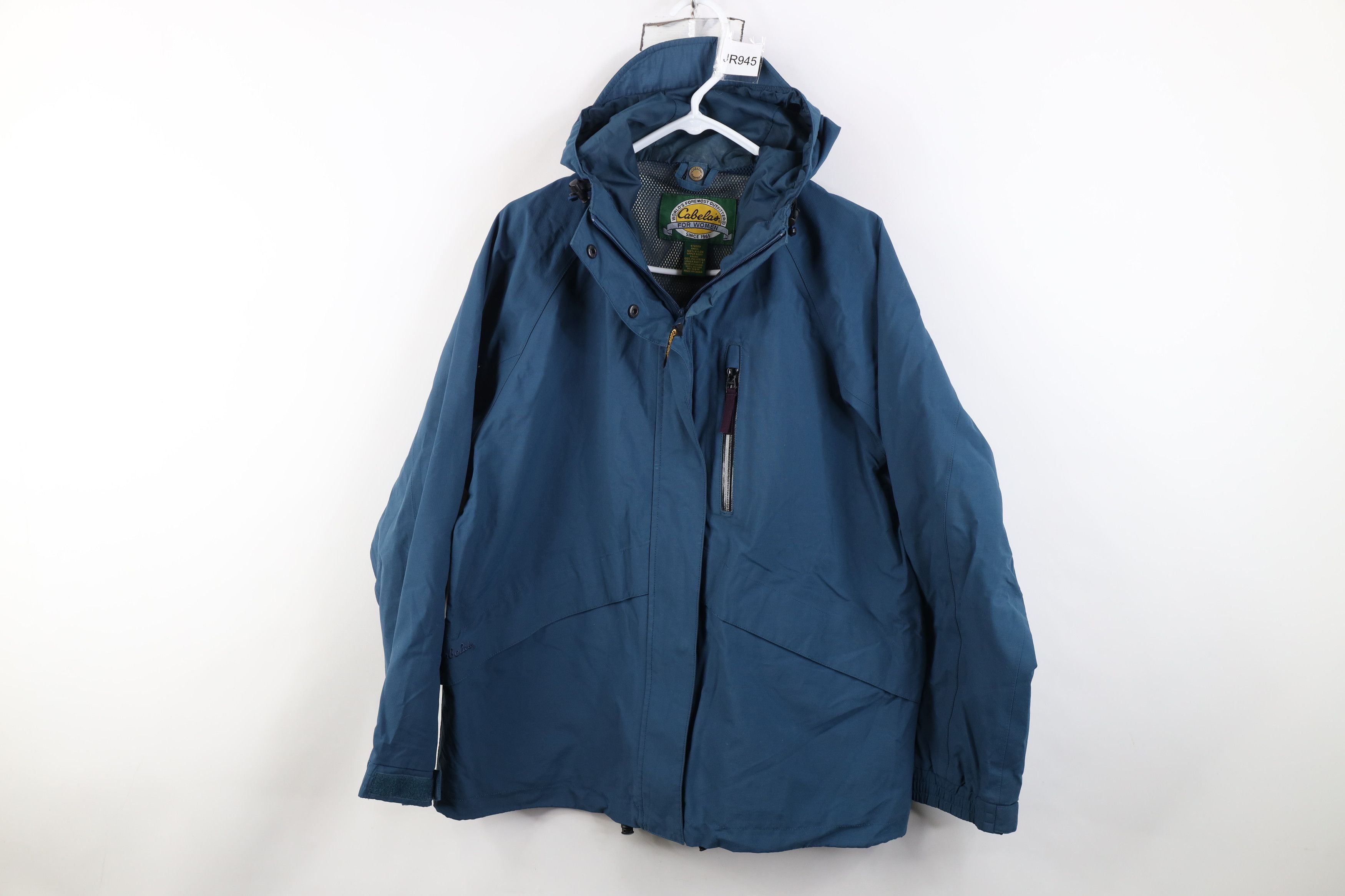 Cabelas Vintage 90s Cabelas Goretex Hooded Rain Jacket Blue Size M / US 6-8 / IT 42-44 - 1 Thumbnail