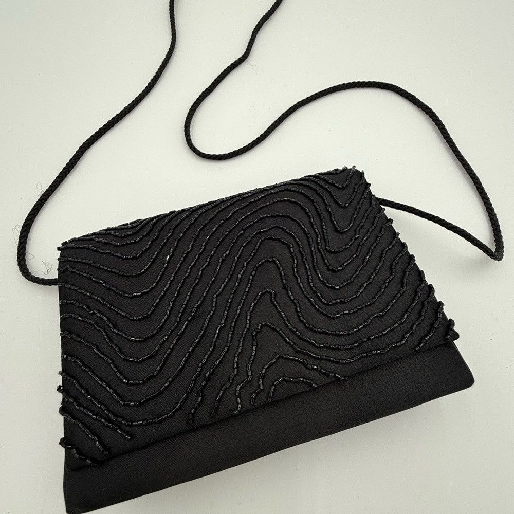 Other Elegant Vintage Black Beaded Evening Clutch Size ONE SIZE - 1 Thumbnail