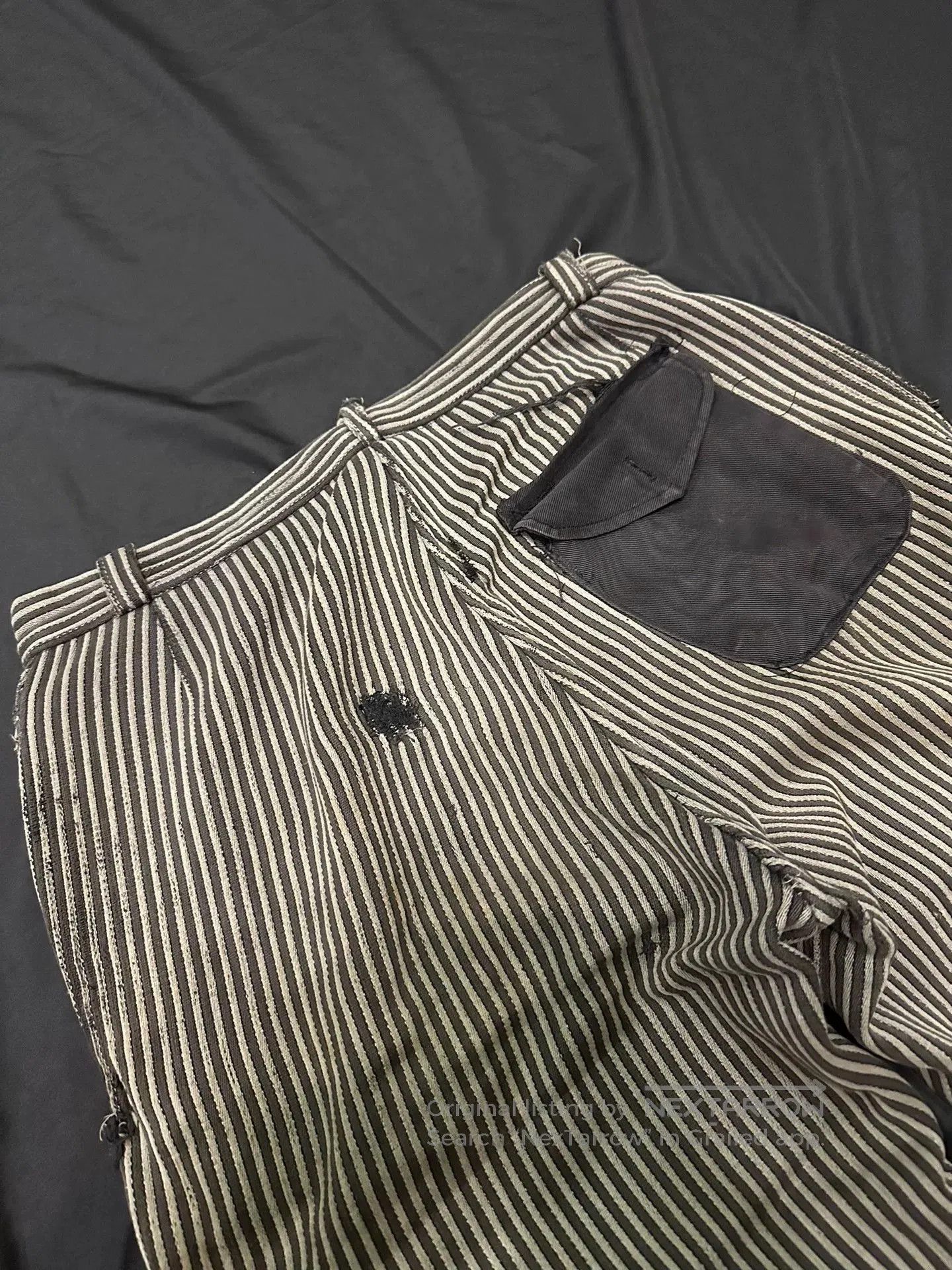 Vintage Vintage 40s French Workwear Striped Cargo Pants. Size US 36 / EU 52 - 9 Thumbnail