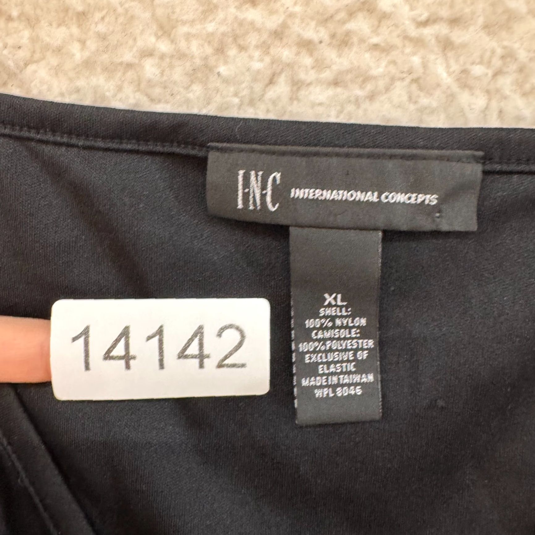 Vintage VINTAGE INC International Concepts Camisole Tank Top XL Black Slinky Stretch Basic Minimalist Fairy Shirt Womens Size XL / US 12-14 / IT 48-50 - 7 Thumbnail