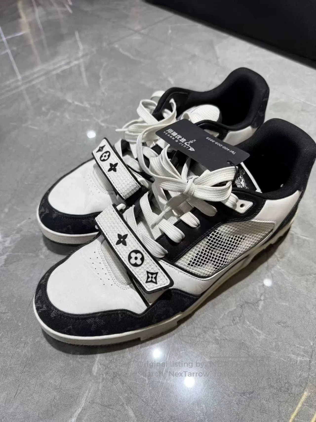 Louis Vuitton louis vuitton trainer low-top sneakers black white. Size US 8 / EU 41 - 1 Thumbnail
