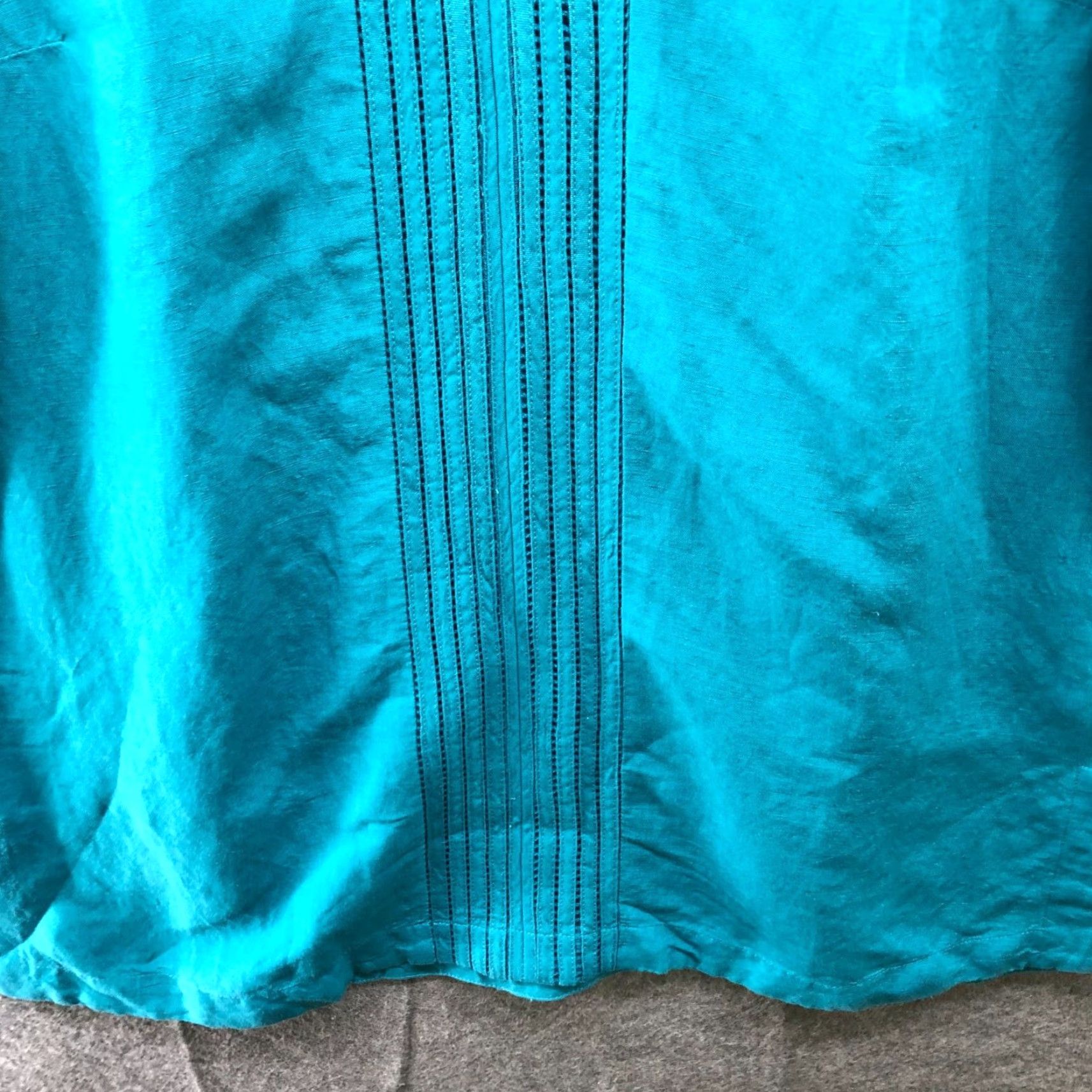 Soft Surroundings Soft Surroundings Blouse Shirt Womens M Blue Teal Linen Blend Pintuck 3/4 Sleeve Tunic Shirt Blouse Beach Bohemian Spring Summer Womens Size M / US 6-8 / IT 42-44 - 4 Thumbnail