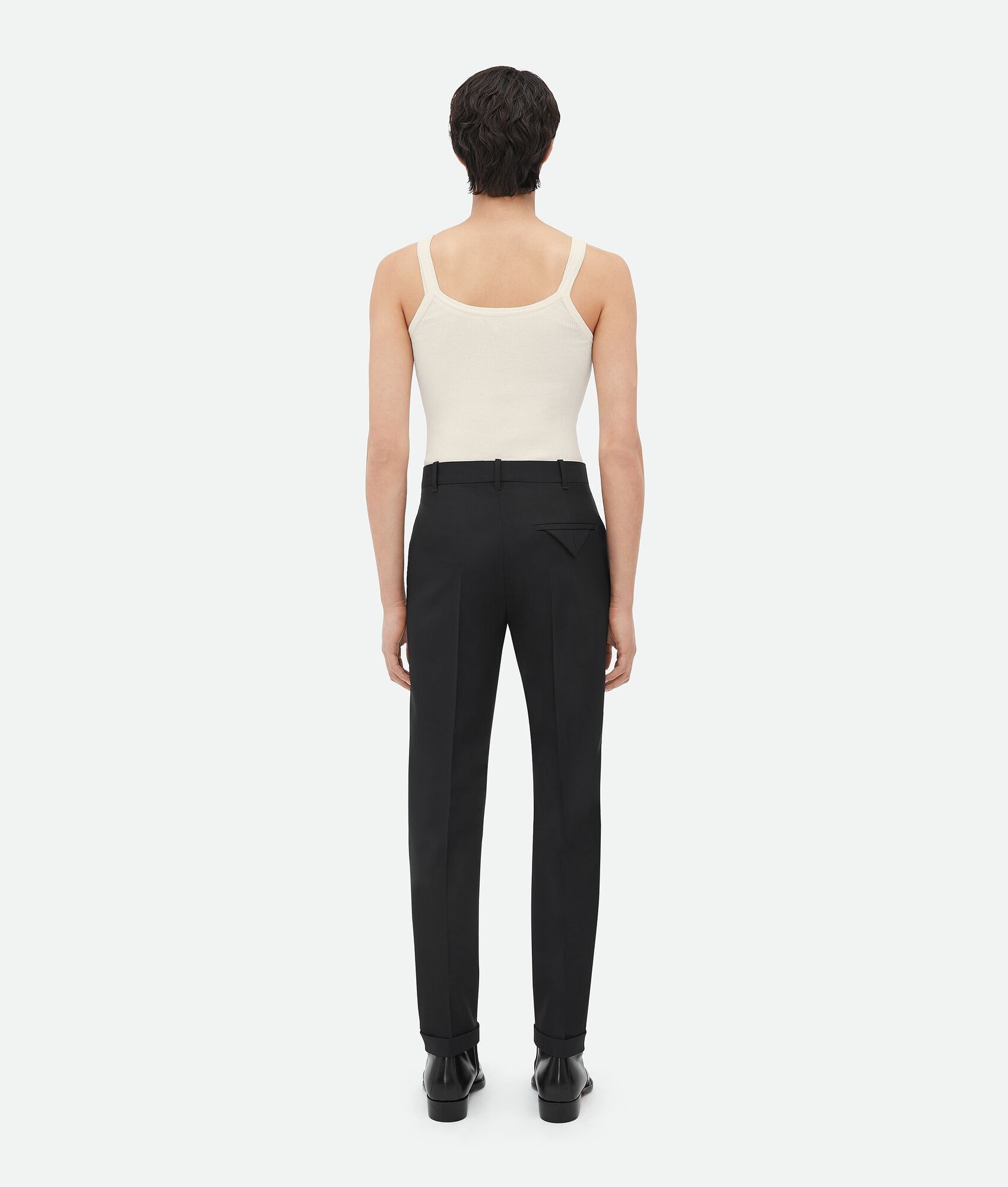 Bottega Veneta o1n1vont1224 Slim Leg Light Wool Pant in Black Size US 30 / EU 46 - 3 Thumbnail