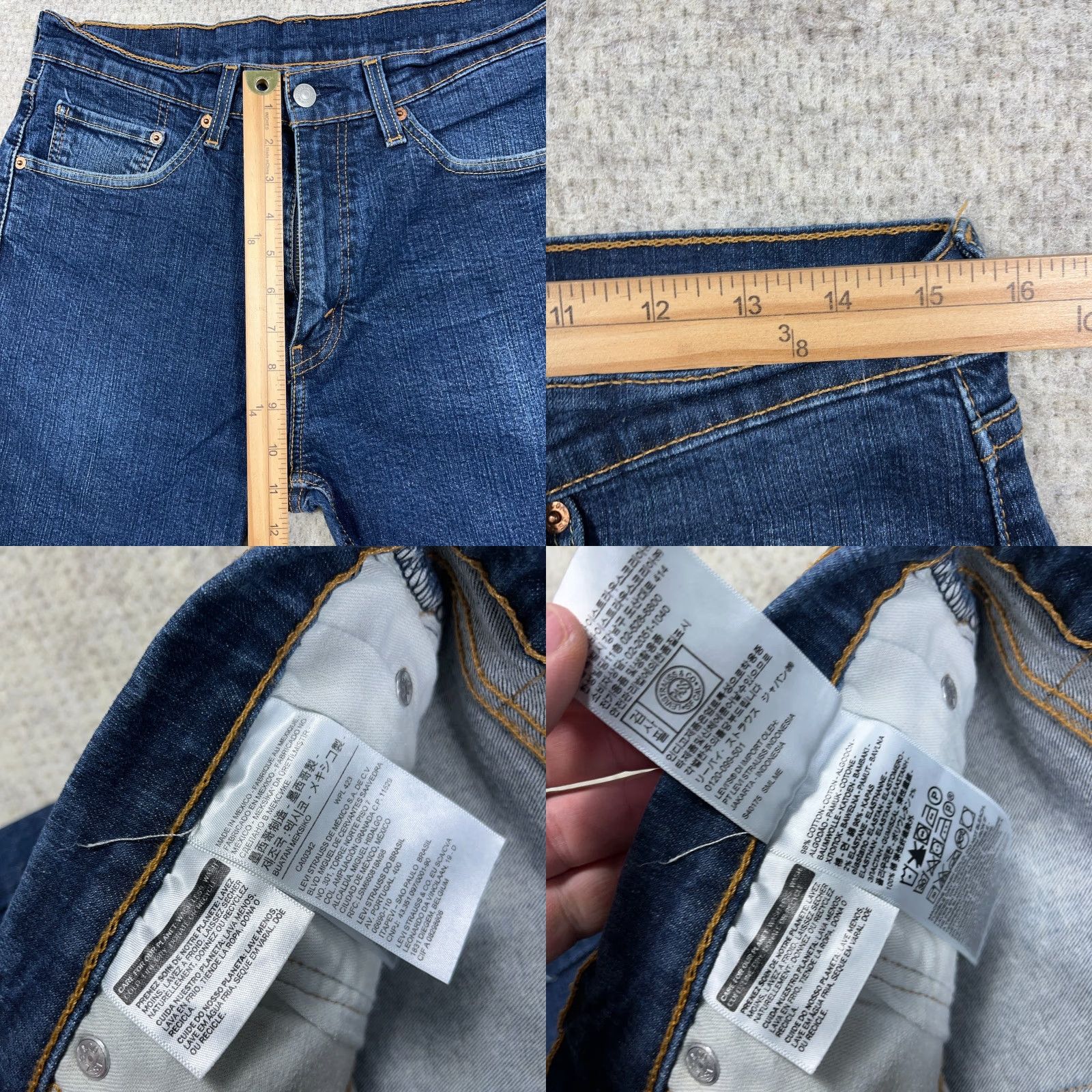 Levi's Levi's 505 Jeans Men 30x24 Straight Regular Dark Wash Blue Denim Waist 30 Inseam 24 5-Pocket Logo Zipper Button Comfort Size US 30 / EU 46 - 8 Thumbnail