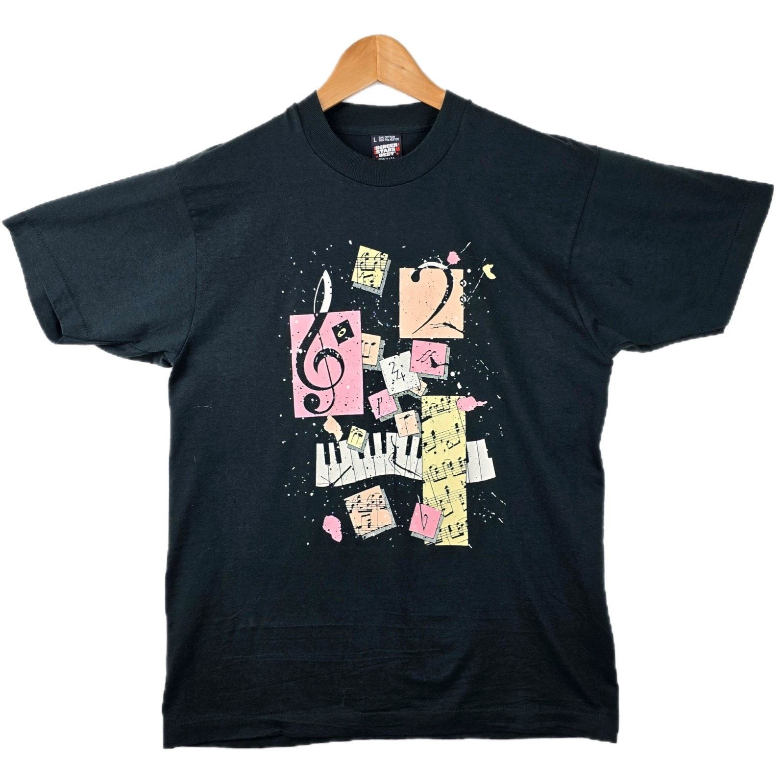 Other Vintage Piano Keys Music Notes Mens Shirt Large 90s Size US M / EU 48-50 / 2 - 1 Thumbnail