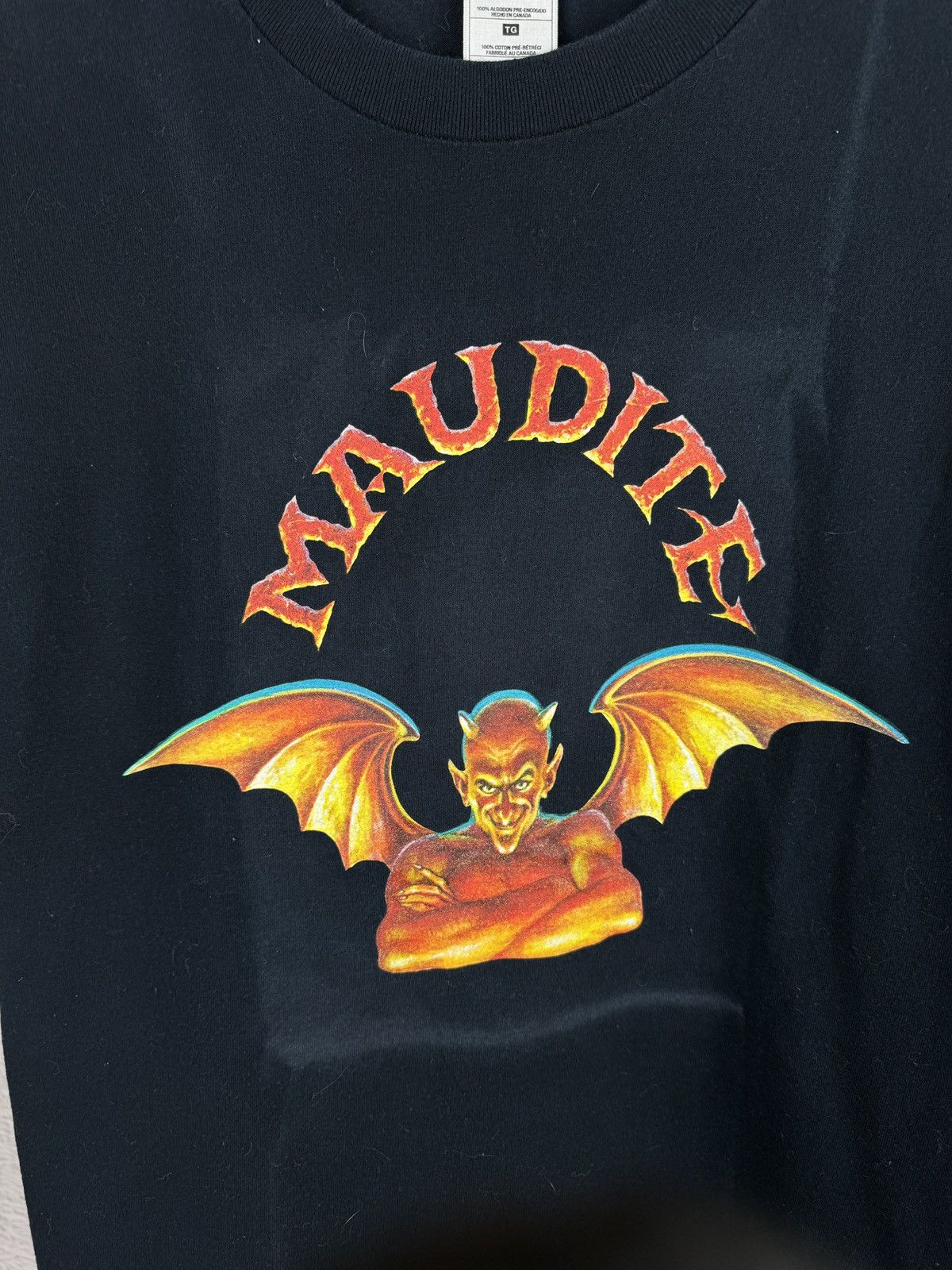 Band Tees FotL 90s Vintage Maudite Devil tee promo Beer Made in Canada Size US XL / EU 56 / 4 - 3 Thumbnail