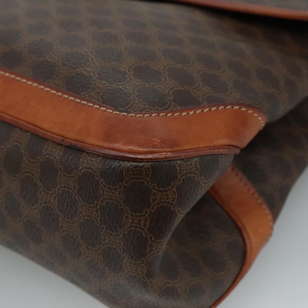 Celine CELINE Macadam Canvas Hand Bag Pvc Leather Brown Size ONE SIZE - 14 Thumbnail