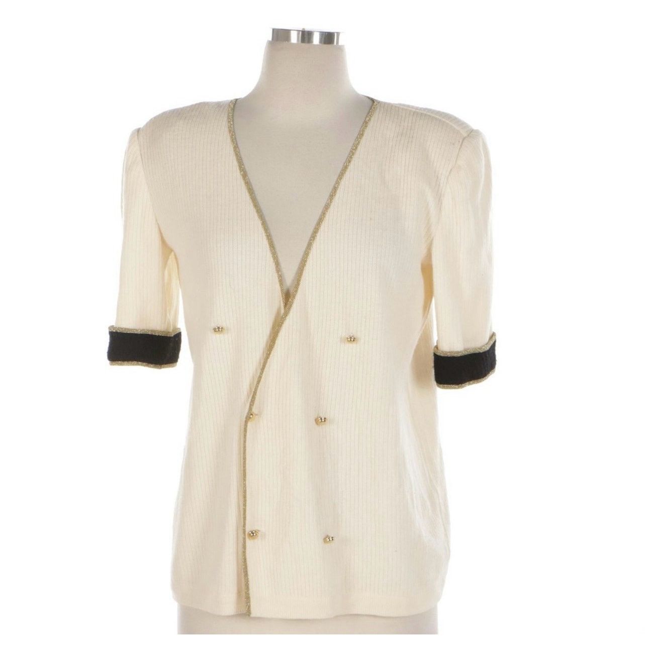 Valentino Vintage Valentino Rib Knit Cuffed Double-Breasted Sweater Size M / US 6-8 / IT 42-44 - 1 Thumbnail