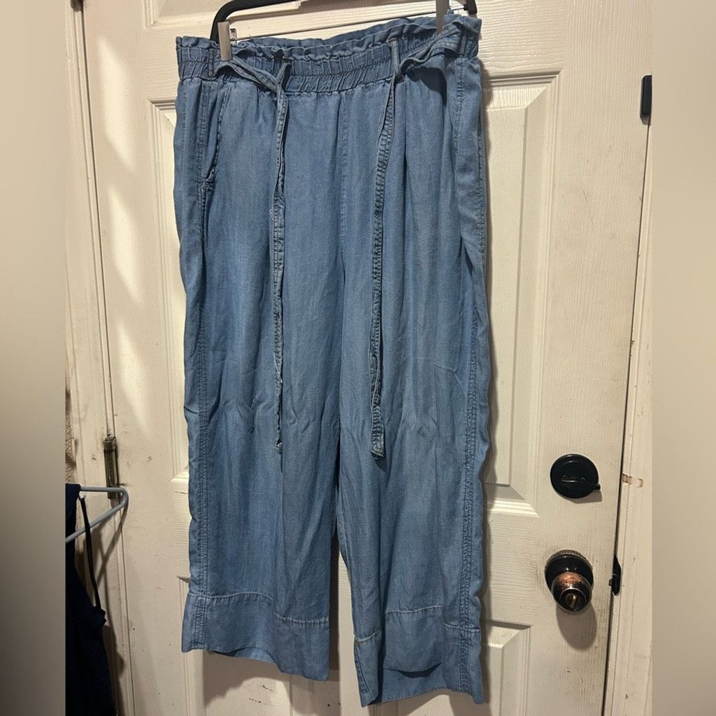Philosophy di Lorenzo Serafini Philosophy blue wide leg jeans with tie waist Size: 1X Size 42" / US 20 - 3 Thumbnail