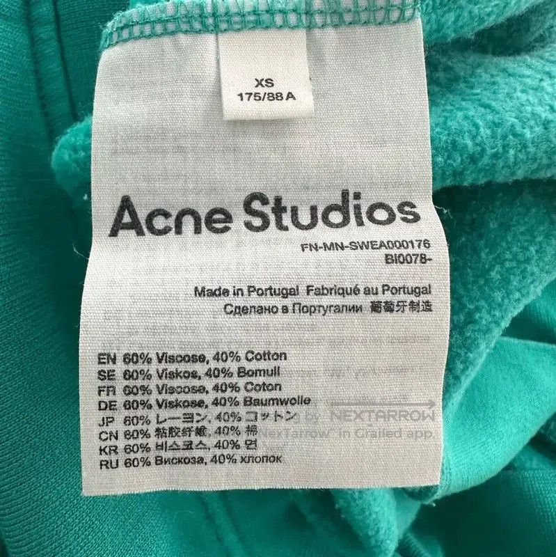Acne Studios Acne Studios Peacock Green Cotton Sweatshirt. Size US XS / EU 42 / 0 - 5 Thumbnail