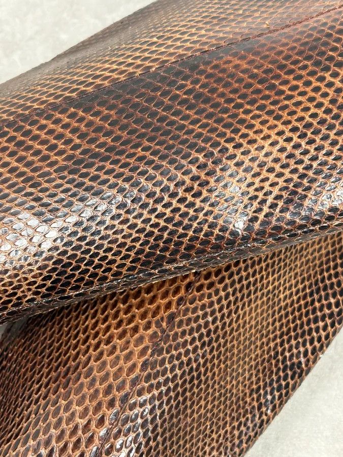 Dolce & Gabbana 2000s Dolce & Gabbana Brown Python Leather Knee-High Heeled Boots Size US 8 / IT 38 - 11 Thumbnail