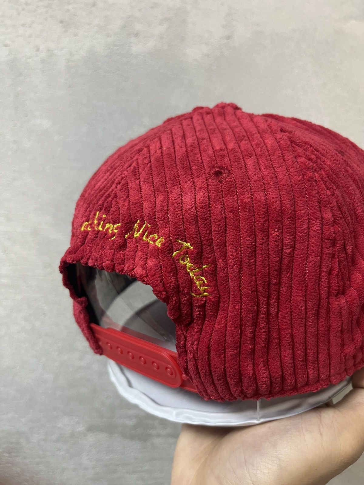 Corteiz Rare Corteiz X Soho Yacht Club Corduroy Snapback Hat Red Size ONE SIZE - 8 Thumbnail
