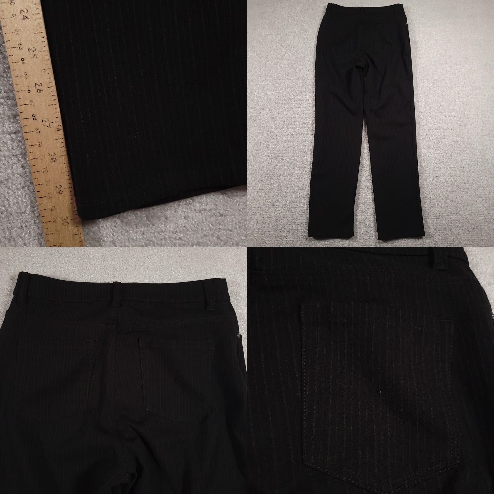 Gloria Vanderbilt Gloria Vanderbilt Pants Womens 10 Black Pinstripe Straight Leg Dress Trousers Slim Workwear Casual Size 32" / US 10 / IT 46 - 9 Thumbnail