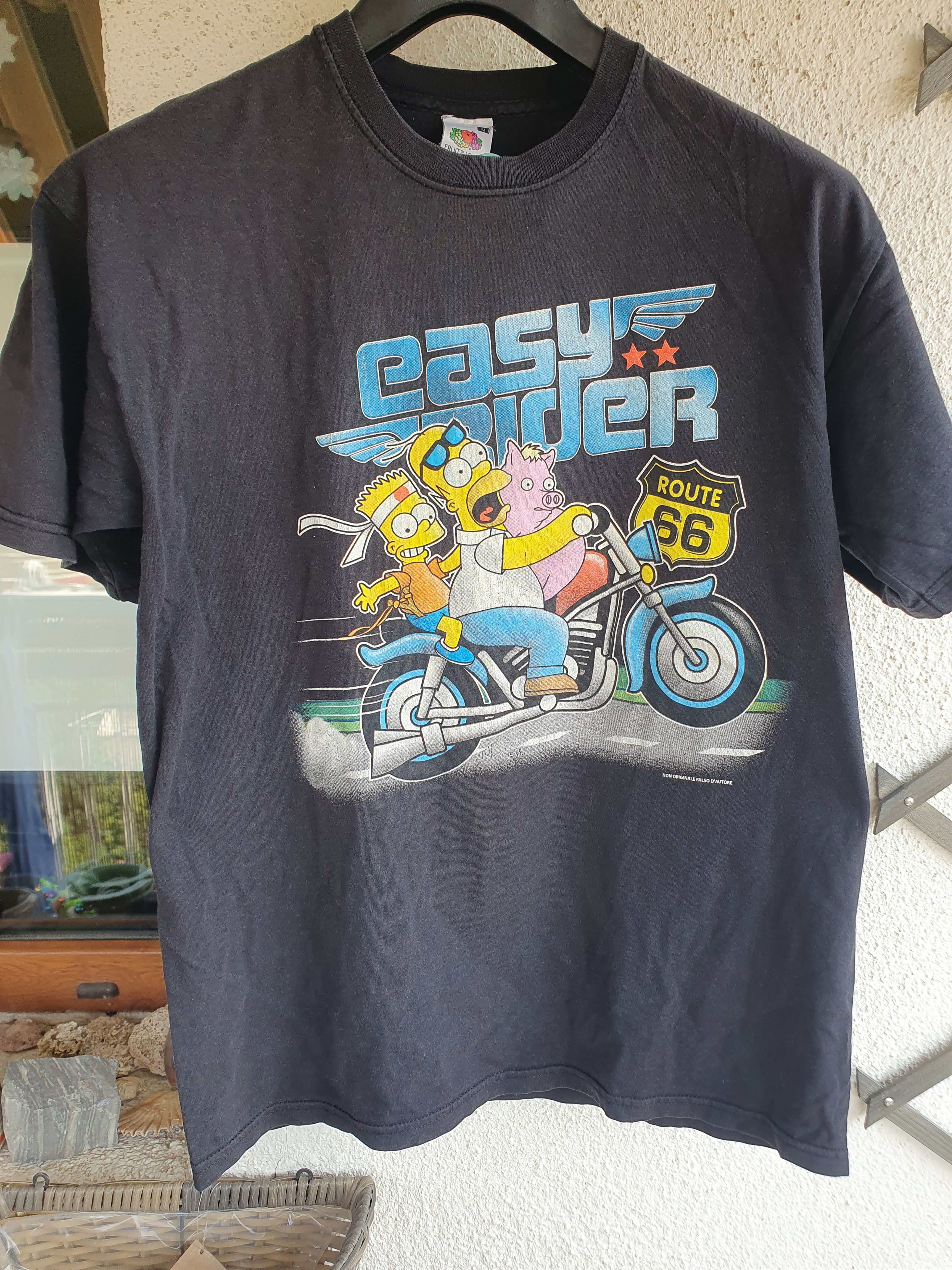 Fruit Of The Loom × The Simpsons × Vintage The Simpsons Easy Rider Route 66 t-shirt sz M Size US M / EU 48-50 / 2 - 1 Thumbnail