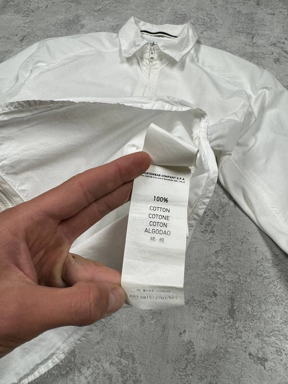 Stone Island Vintage Stone Island White Cotton Light Zip Overshirt Shirt Size US S / EU 44-46 / 1 - 16 Thumbnail
