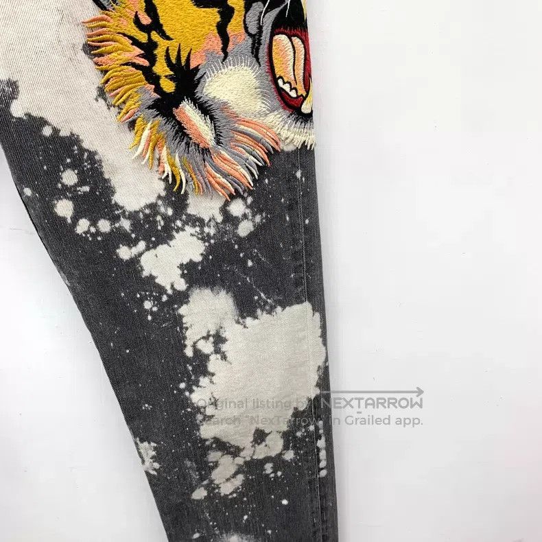 Gucci Gucci Size OS 23 colour-blocked ink tiger floral embroidery Size 42" / US 20 - 4 Thumbnail