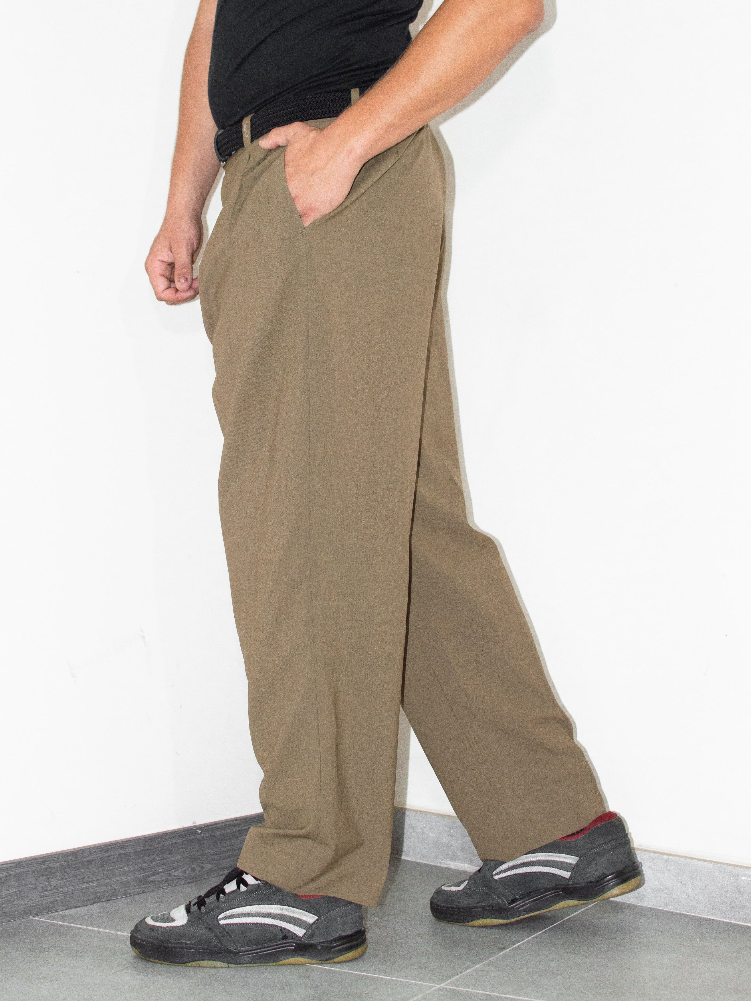 Designer × Vintage 90s Vintage OG YSL Pleated Wide Leg Relaxed Chino trousers Size US 37 - 2 Thumbnail