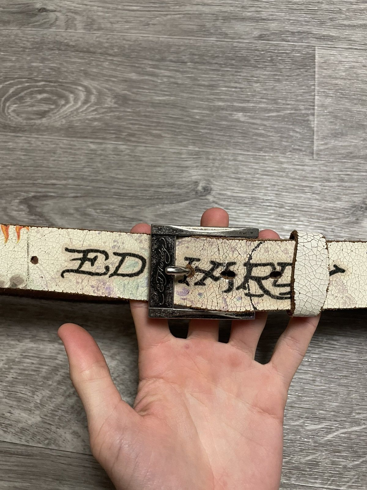 Ed Hardy Vintage Ed Hardy Tattoo Graphic Leather Belt Y2K Size ONE SIZE - 3 Thumbnail