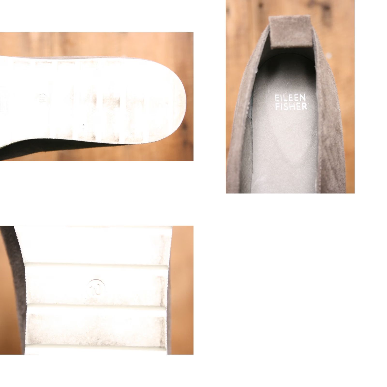 Eileen Fisher EILEEN FISHER Humor Graphite Sport Suede Mini Wedge Loafers Sz. 10 Women Leather Lining Gray Slip On Vintage Mens? Size US 10 / IT 40 - 8 Thumbnail