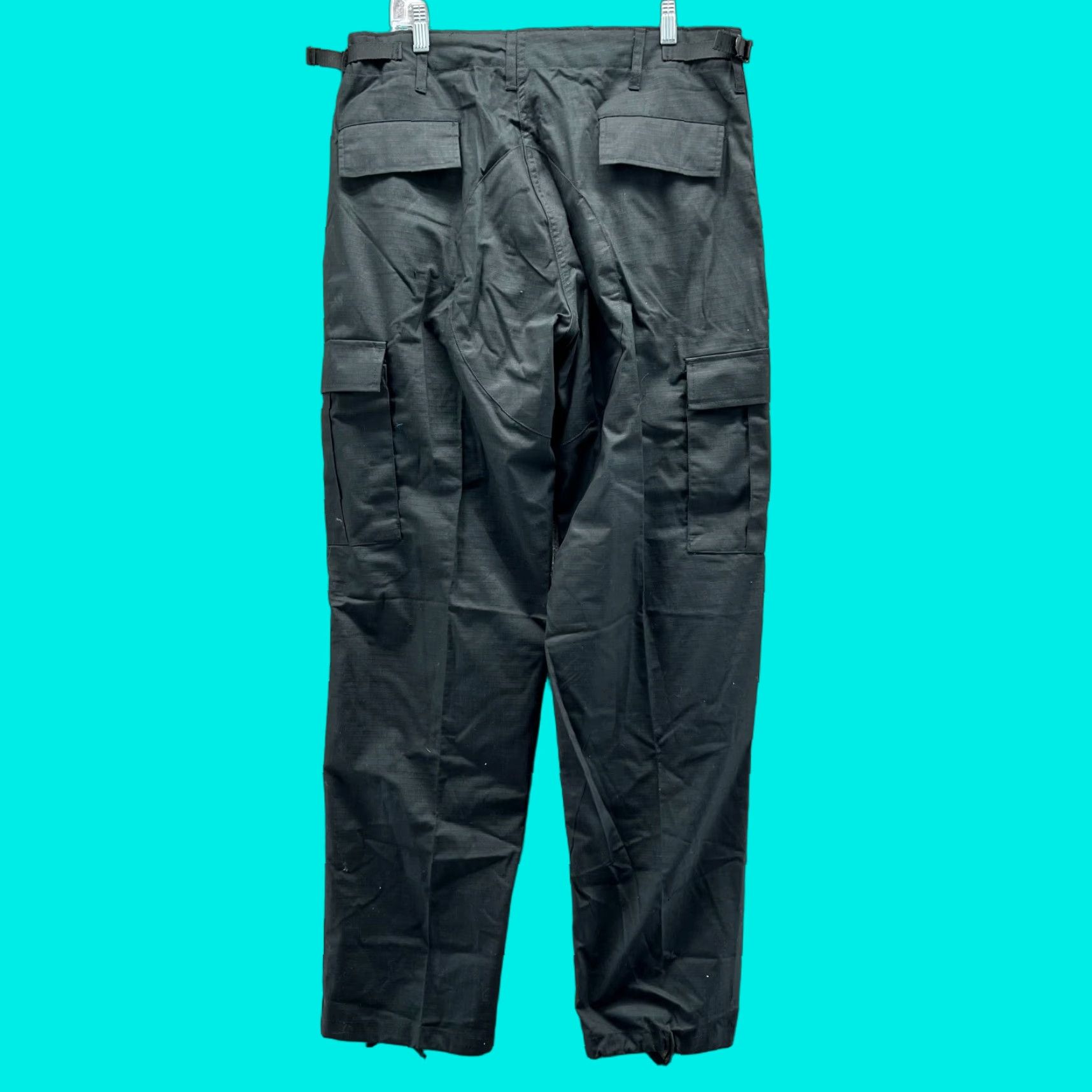 Vintage Tact Squad Pants Men Cargo Police Combat Ripstop Polyester Black NEW Size US 31 - 1 Thumbnail