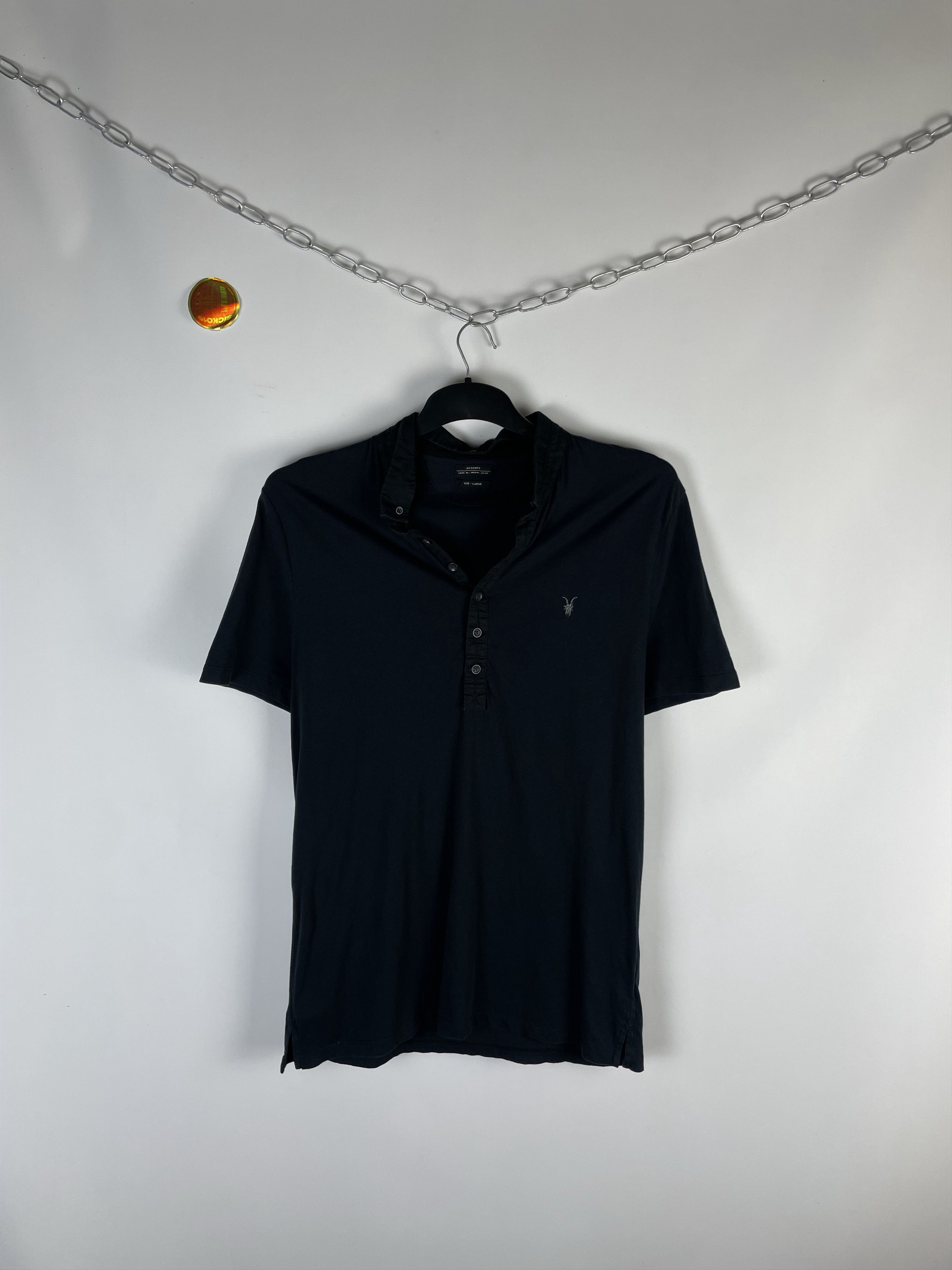 Allsaints × Vintage Vintage Y2K Allsaints T Shirt Polo Size US L / EU 52-54 / 3 - 1 Thumbnail