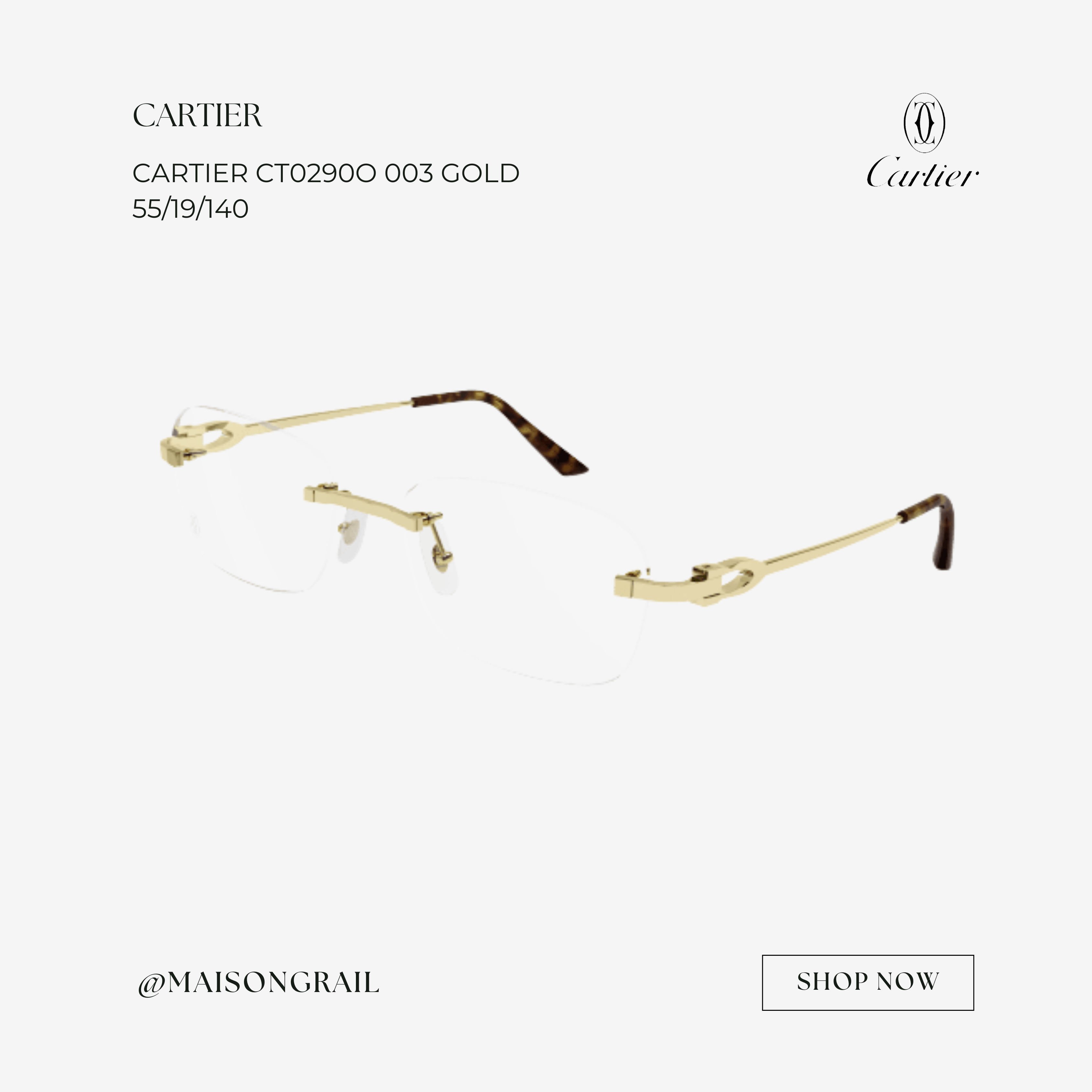 Cartier CARTIER CT0290O 003 EYEGLASSES Size ONE SIZE - 1 Thumbnail
