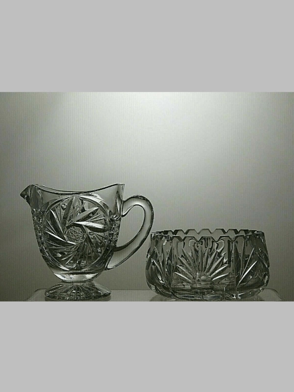 Other Lead Crystal Cut Glass Cream Jug And Sugar Bowl Size ONE SIZE - 1 Thumbnail
