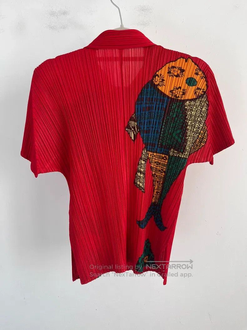 Issey Miyake Issey Miyake Red Shirt Size L / US 10 / IT 46 - 2 Thumbnail