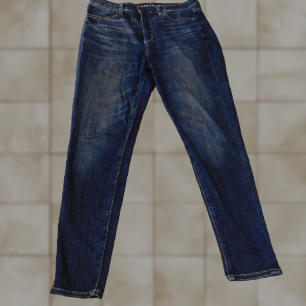 American Eagle Outfitters American Eagle Outfitters Jeans Women Jegging Blue Stretch Denim Hi Rise 8 Mid Rise 29in Inseam Zipper Button Closure Regular Size 8 Retro Size 30" / US 8 / IT 44 - 1 Thumbnail