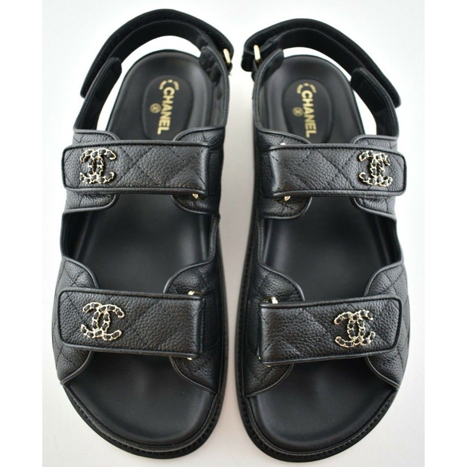 mule sandal black quilted calfskin